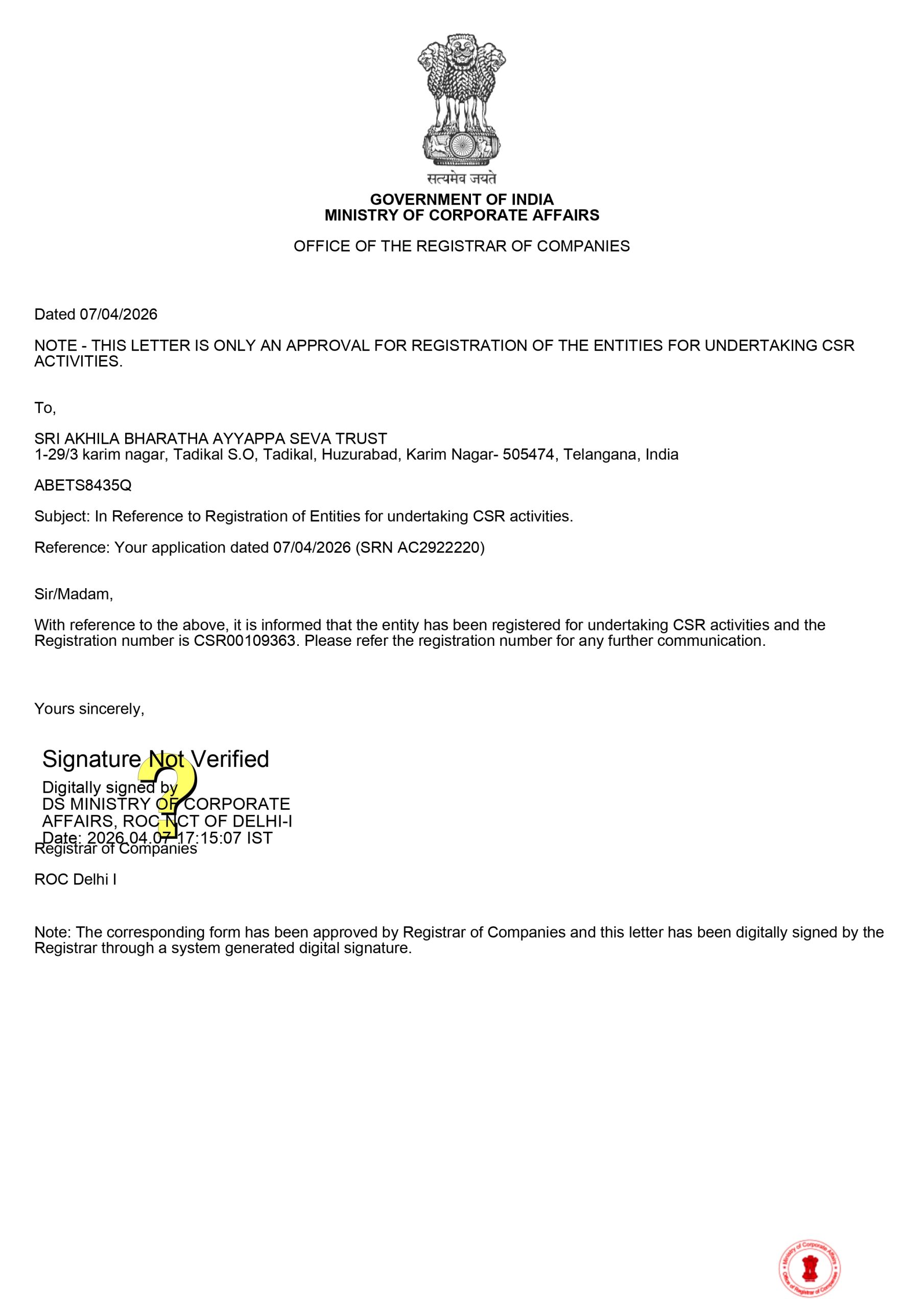 csr 1 registration letter ac2922220 07 apr 2026.pdf page 0001